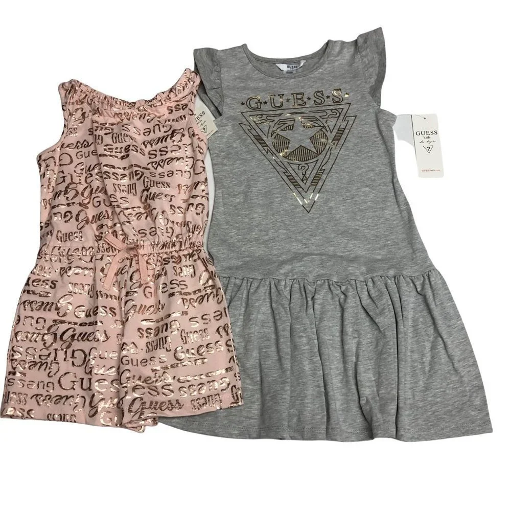 GUESS GIRLS SET OF 2, DRESS‎ & ROMPER SZ 5 NEW WITH TAG